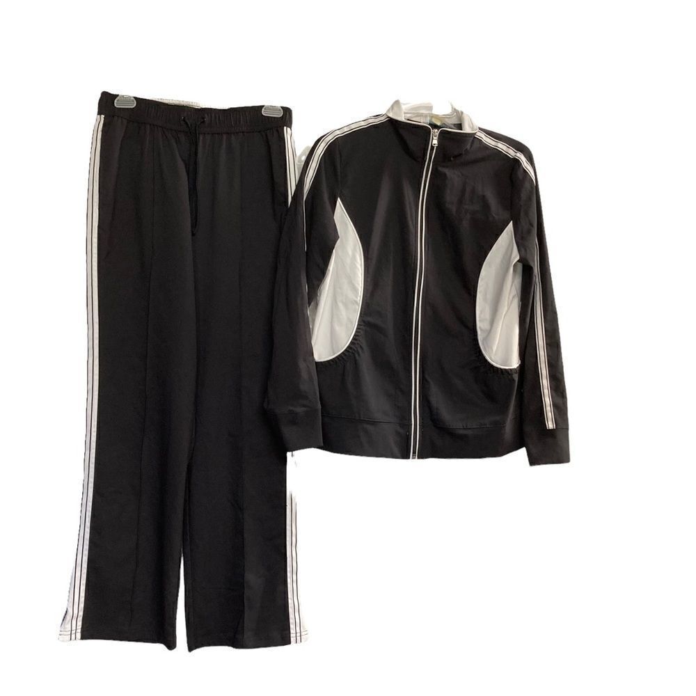 SB ACTIVE, Jogging Suit, Black & White, Jacket‎ Size Medium, Pants Size Small